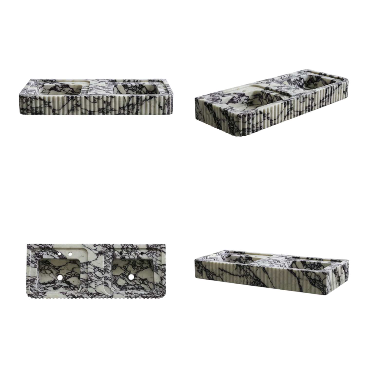 Handcrafted Double Marble Sink – AMSK250006