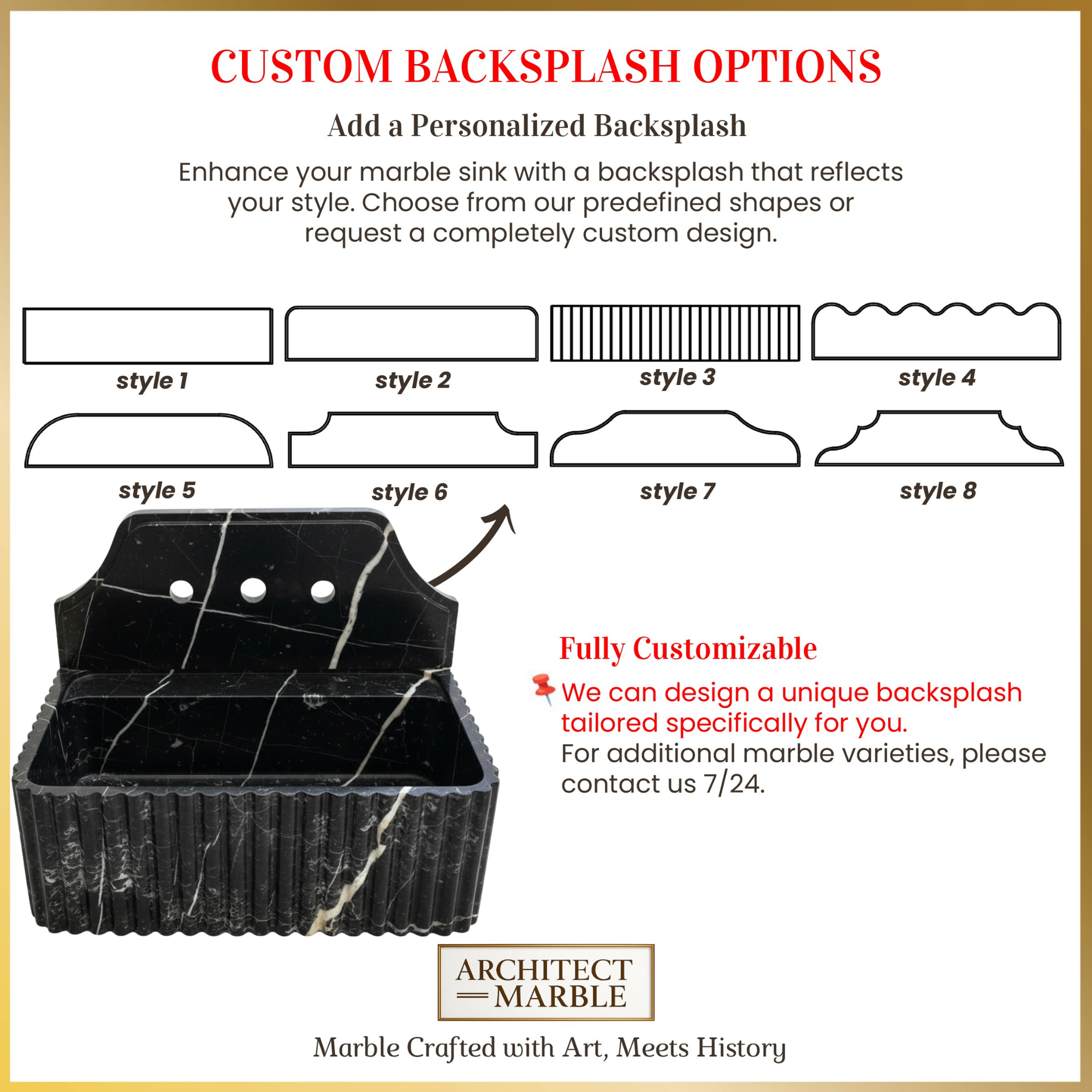 Handcrafted Single Marble Sink - AMSK250008