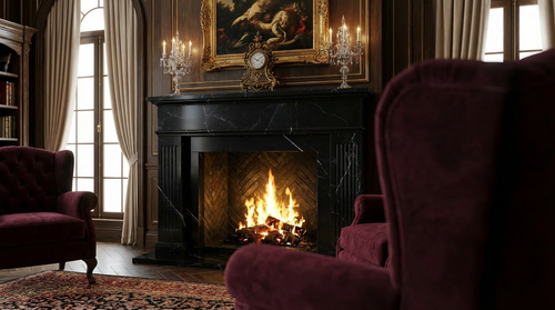 Handcrafted Marble Fireplace Mantel – AMFP250001