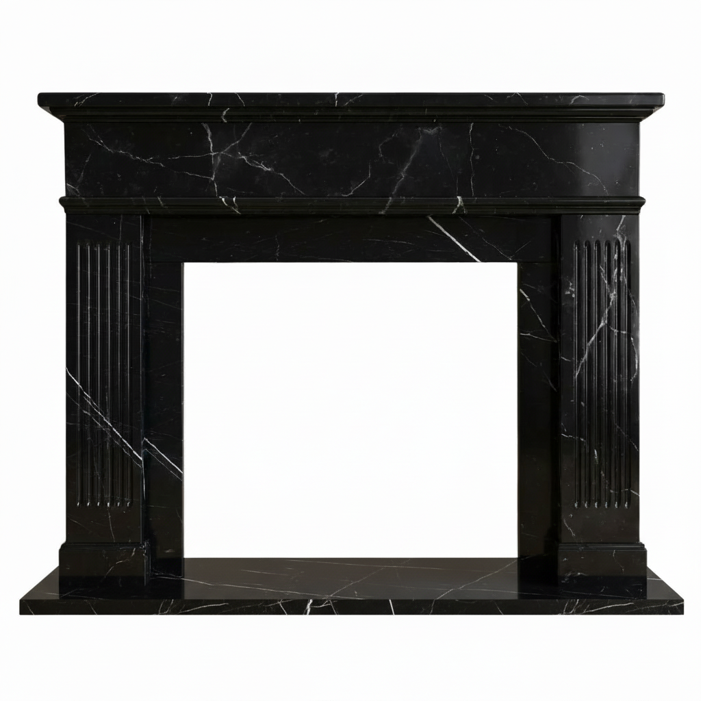 🖤 Handcrafted Marble Fireplace Mantel – AMFP250001
