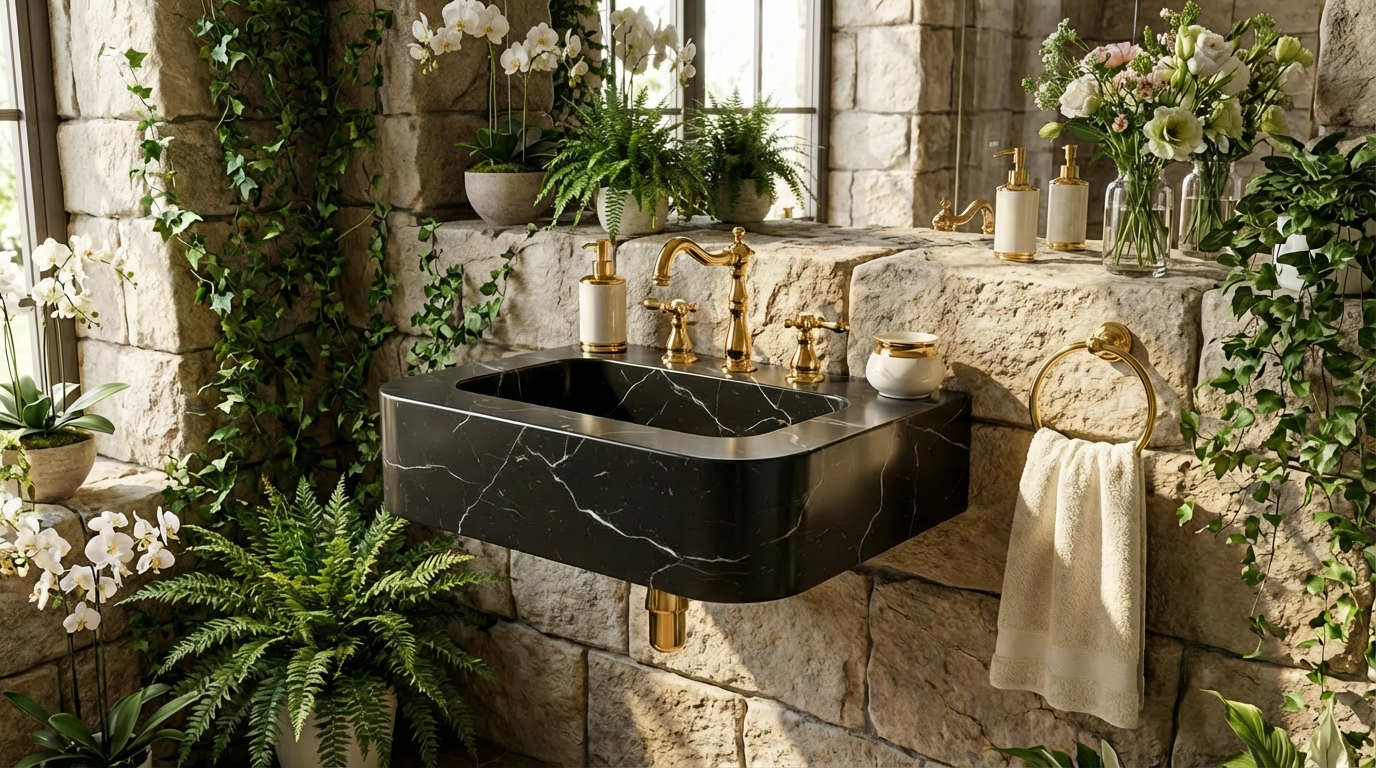 Handcrafted Single Marble Sink - AMSK250008