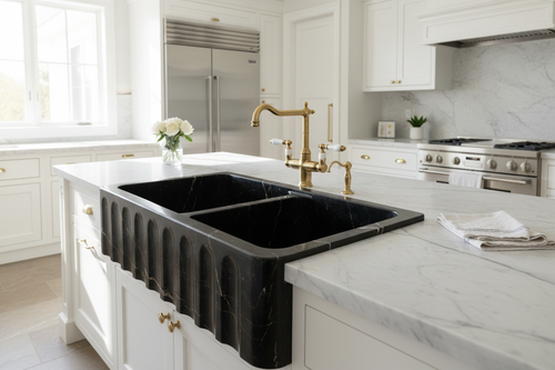 Handcrafted Double Marble Kitchen Sink AMKC250001