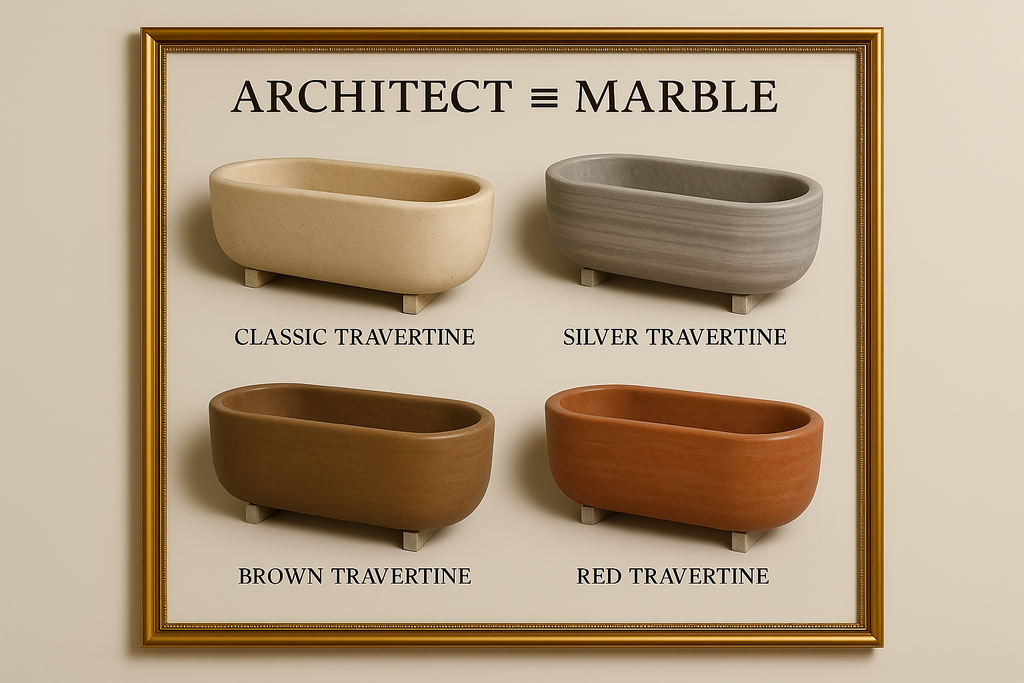 Travertine bathtub catalog - exact same style with bathtubs