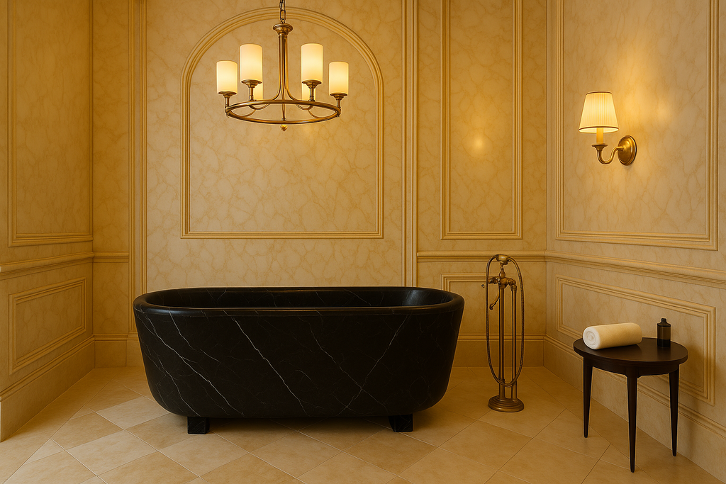 Nero Marquina küvetli banyo