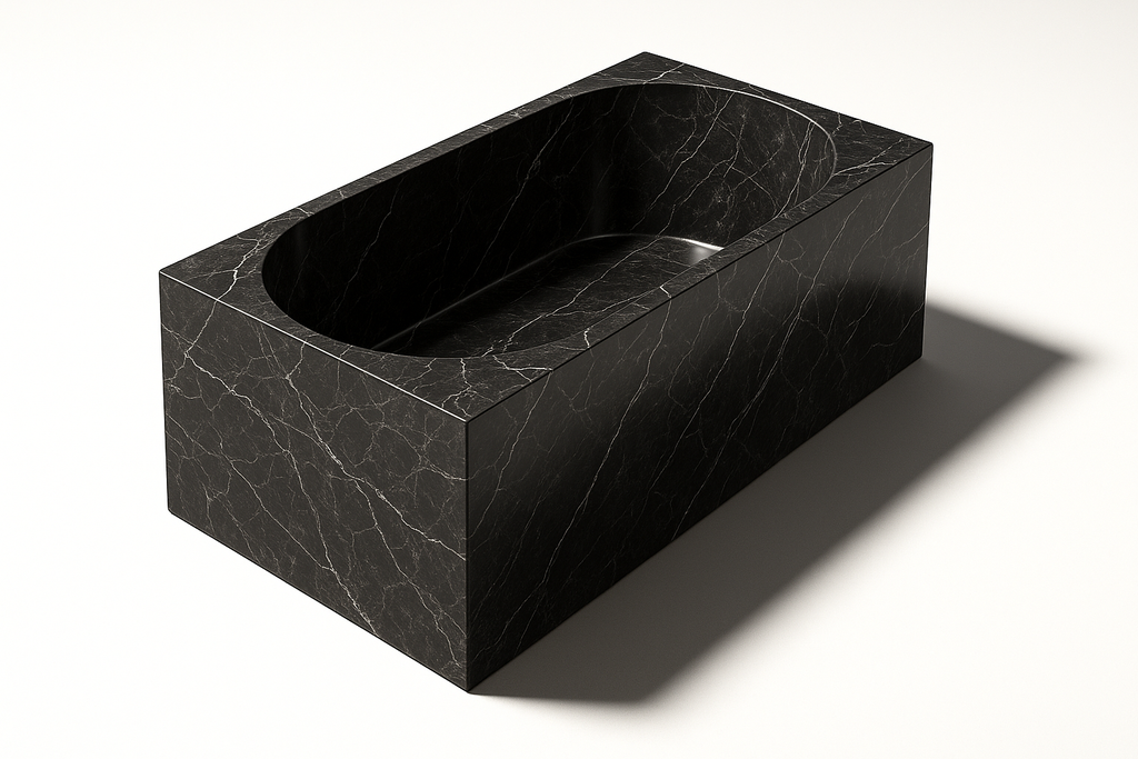 Bathtub_02 3D render of marble bathtub - front view