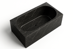 3D render of marble bathtub - top view