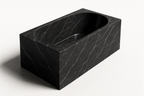 3D render of marble bathtub - 45-degree angle