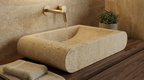 Handcrafted Oval Travertine Sink – AMSK250005