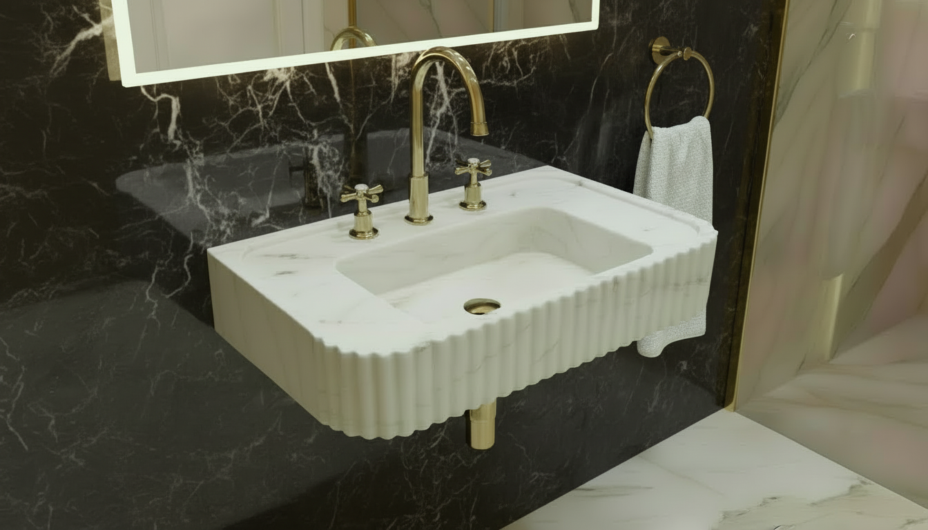 Handcrafted Single Marble Sink – AMSK250007