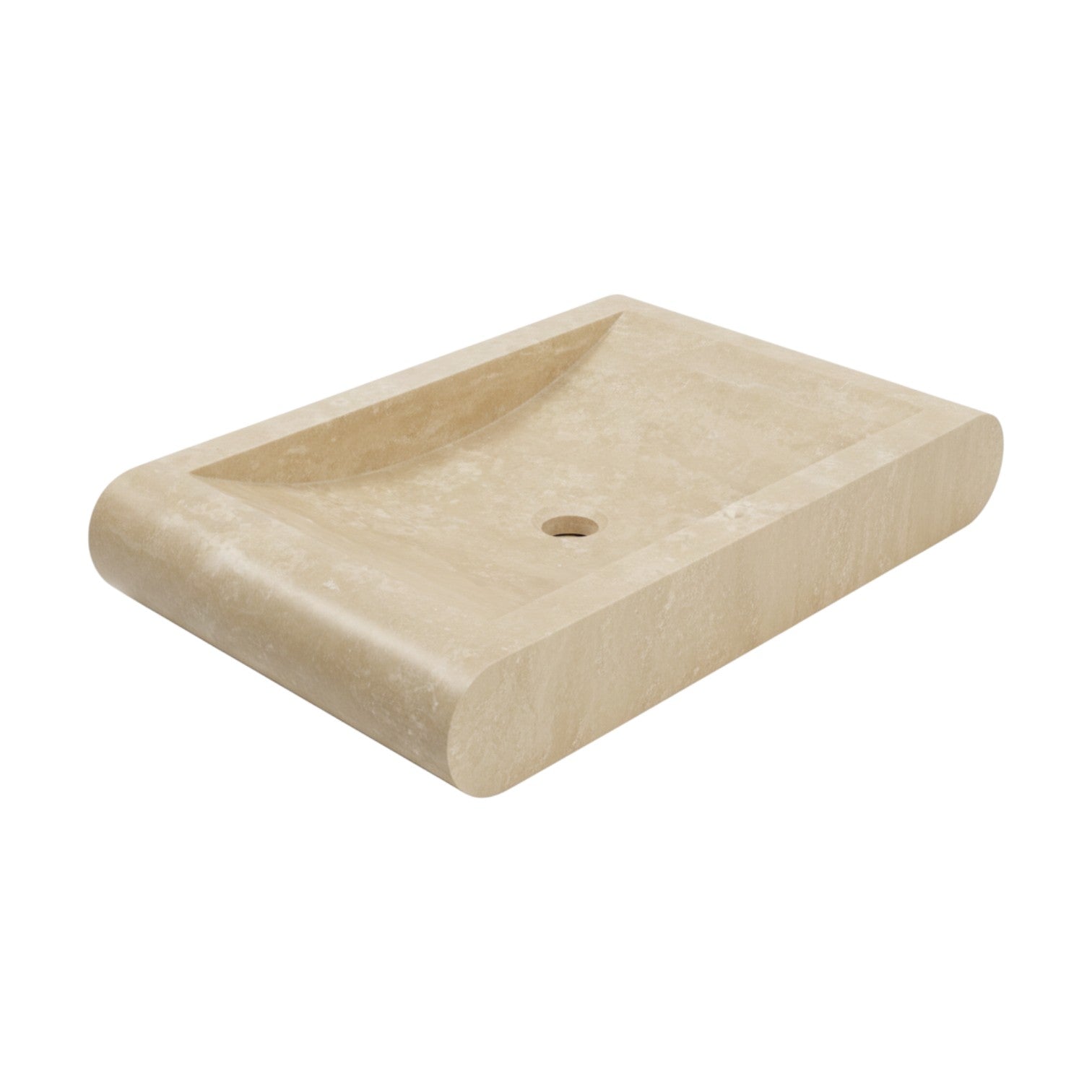 Handcrafted Oval Travertine Sink – AMSK250005