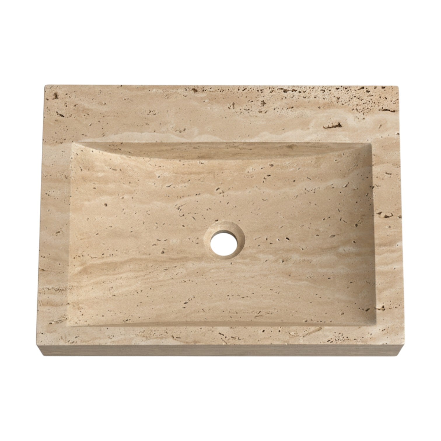 Beige stone sink on a white background