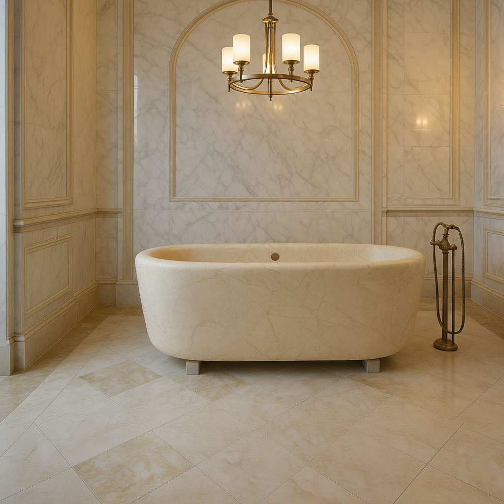 Beige Botticino Marble Bathtub