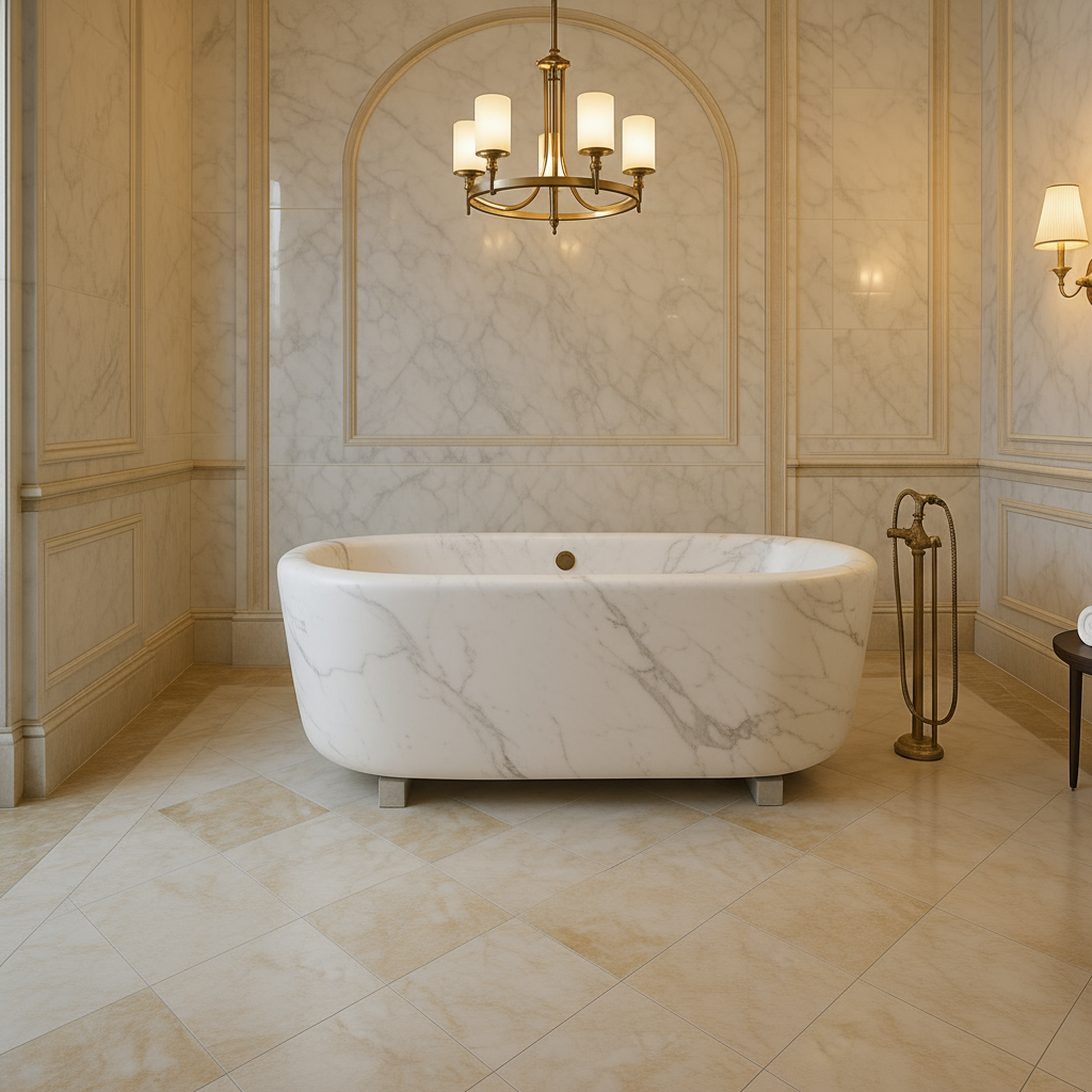 Bianco Carrara Marble Bathtub