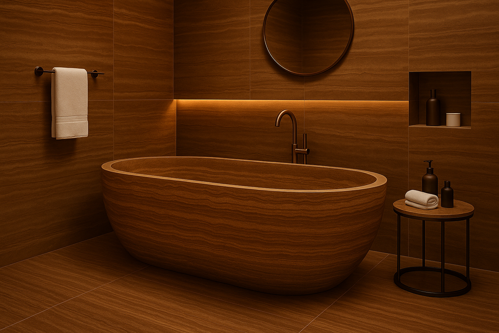 Brown Travertine Bathroom