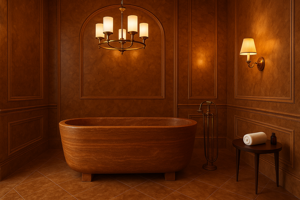 Brown Travertine Bathtub