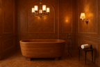 Brown Travertine Bathtub