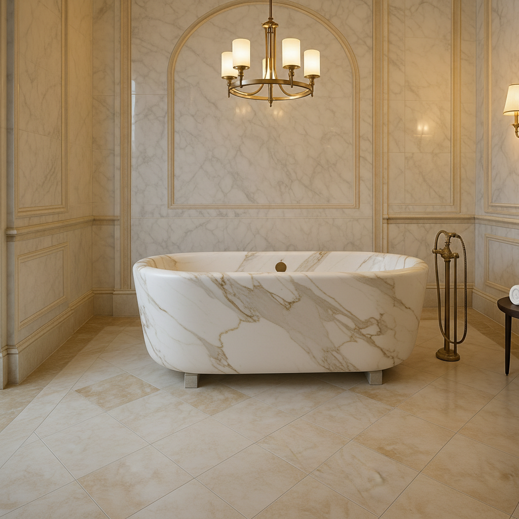 Calacatta Gold Marble Bathtub