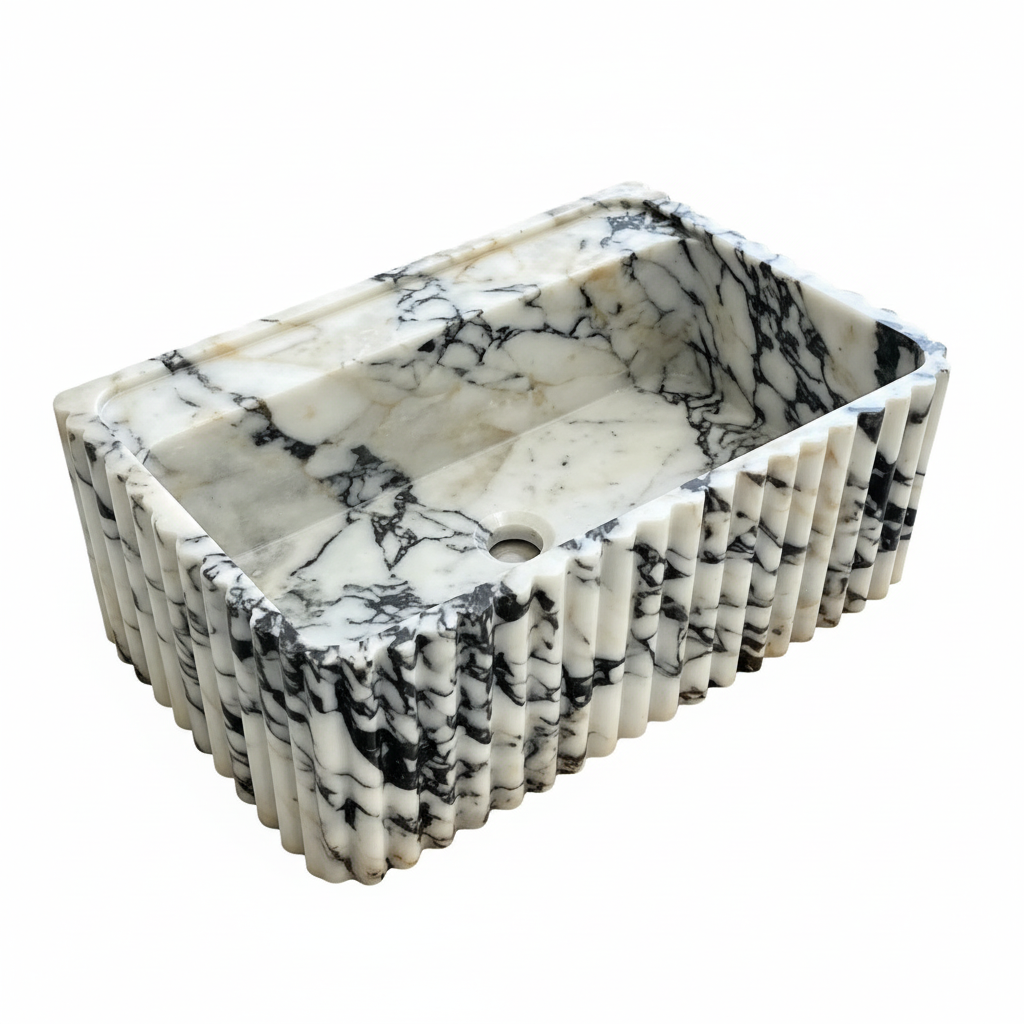 Calacatta sink diagonal view 1