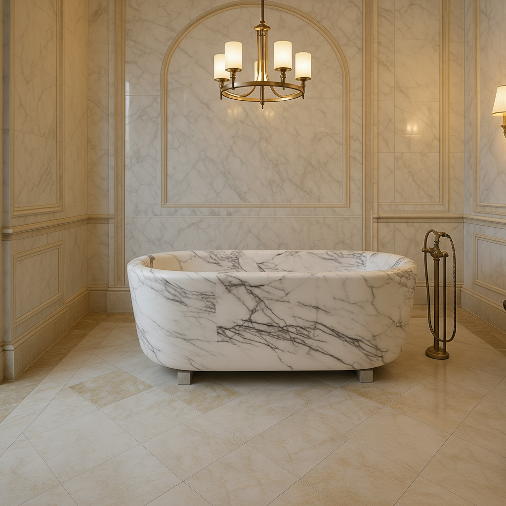 Calacatta Viola Lilac Marble Bathtub