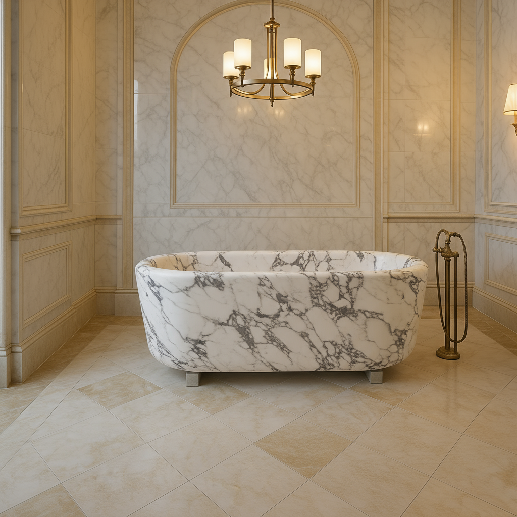 Calacatta Viola Marble Bathtub