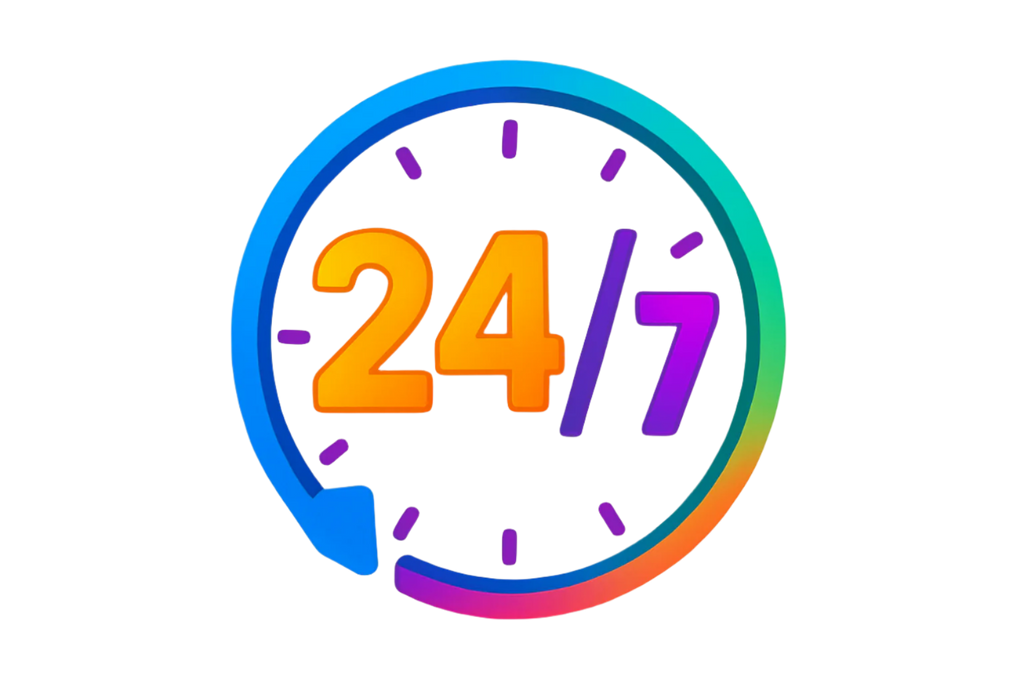 for 7/24 Service make colorful icon 