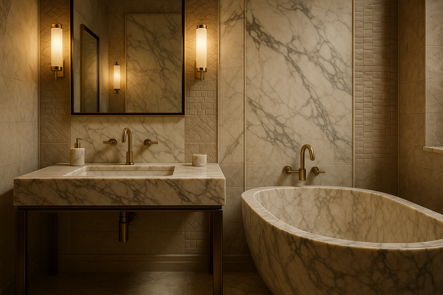 Luxury bathroom marble collection with different wall design