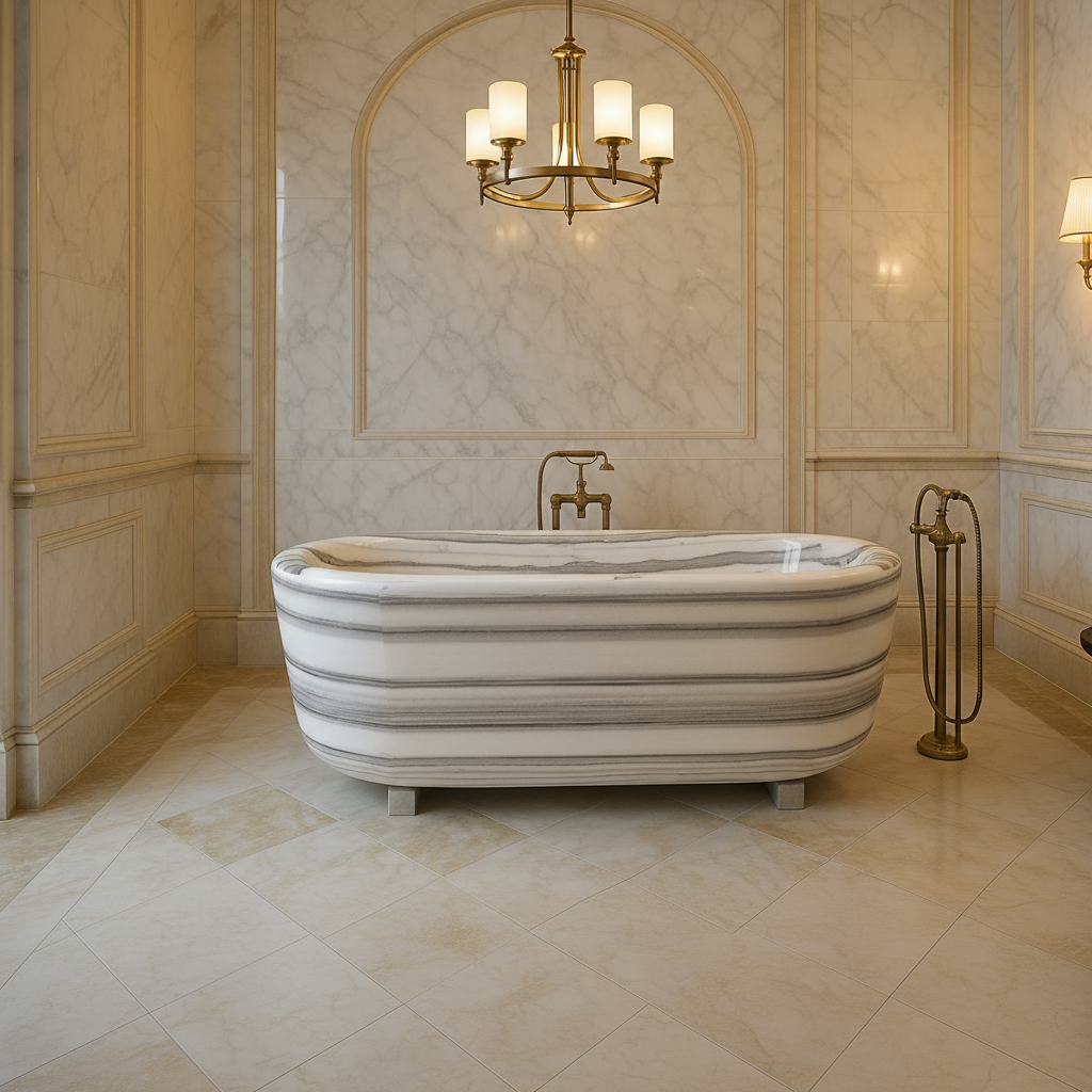 Marmara Striato Marble Bathtub