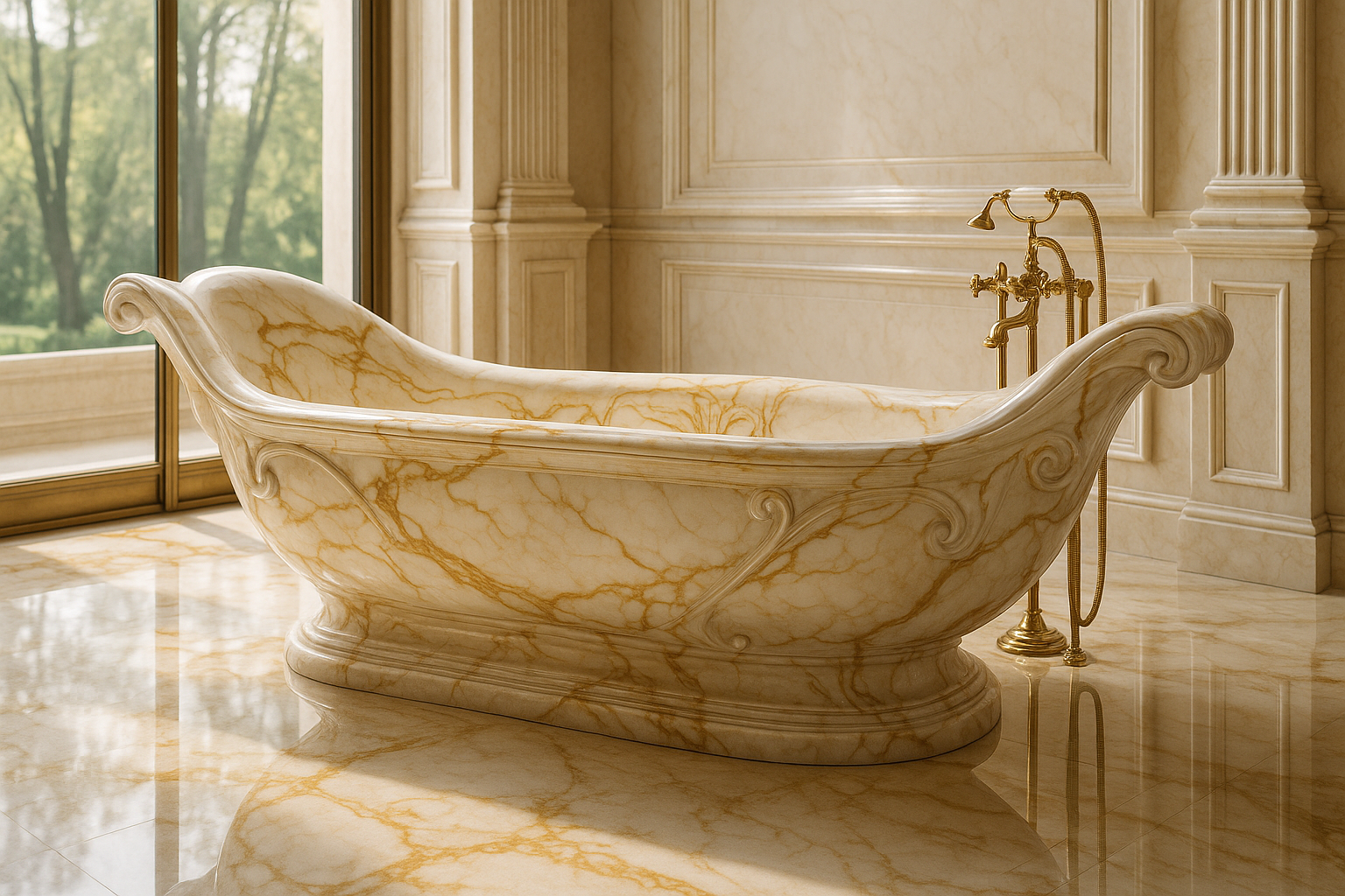 most expensive and art of the marble bathtub