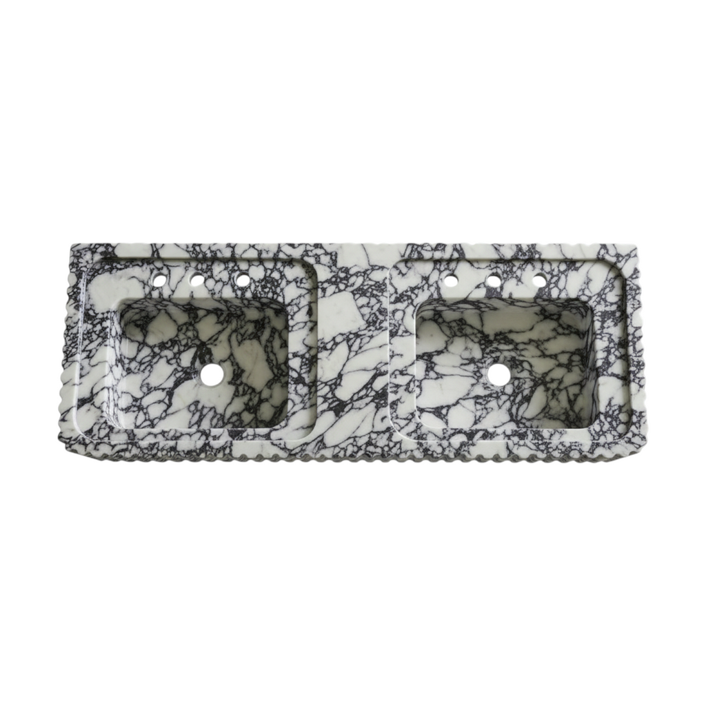 Handcrafted Double Marble Sink – AMSK250006