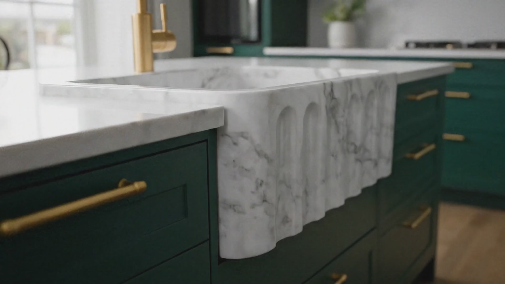 Handcrafted Single Marble Kitchen Sink AMKC250002