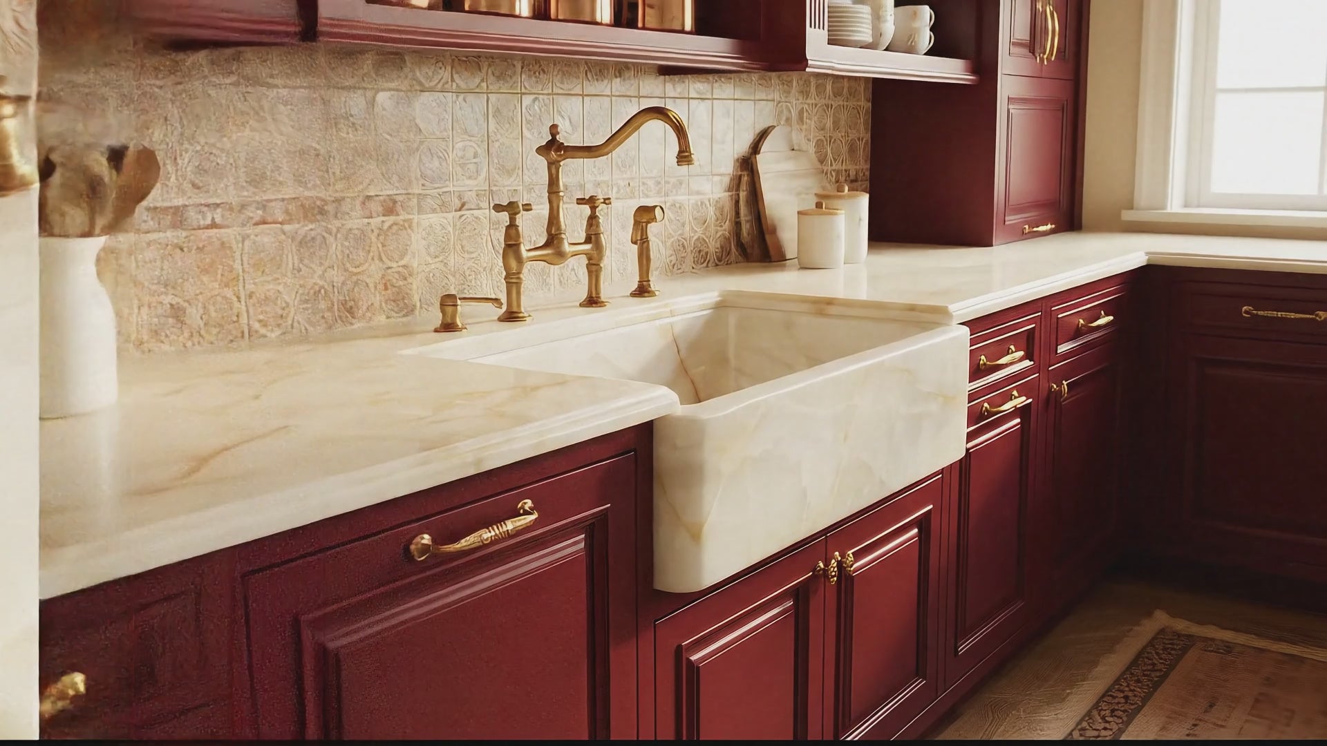 Handcrafted Single Marble Kitchen Sink AMKC250003