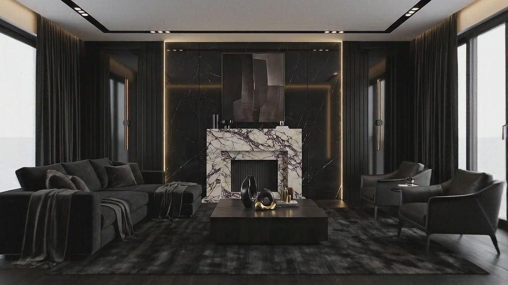 🔴 Handcrafted Marble Fireplace Mantel – AMFP250003