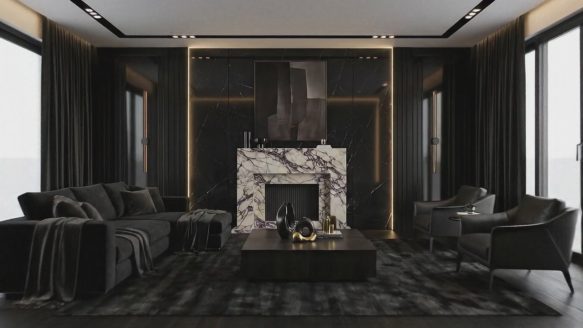 🔴 Handcrafted Marble Fireplace Mantel – AMFP250003