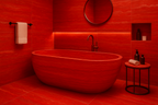 Red Travertine Bathroom