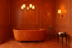 Red Travertine Bathtub