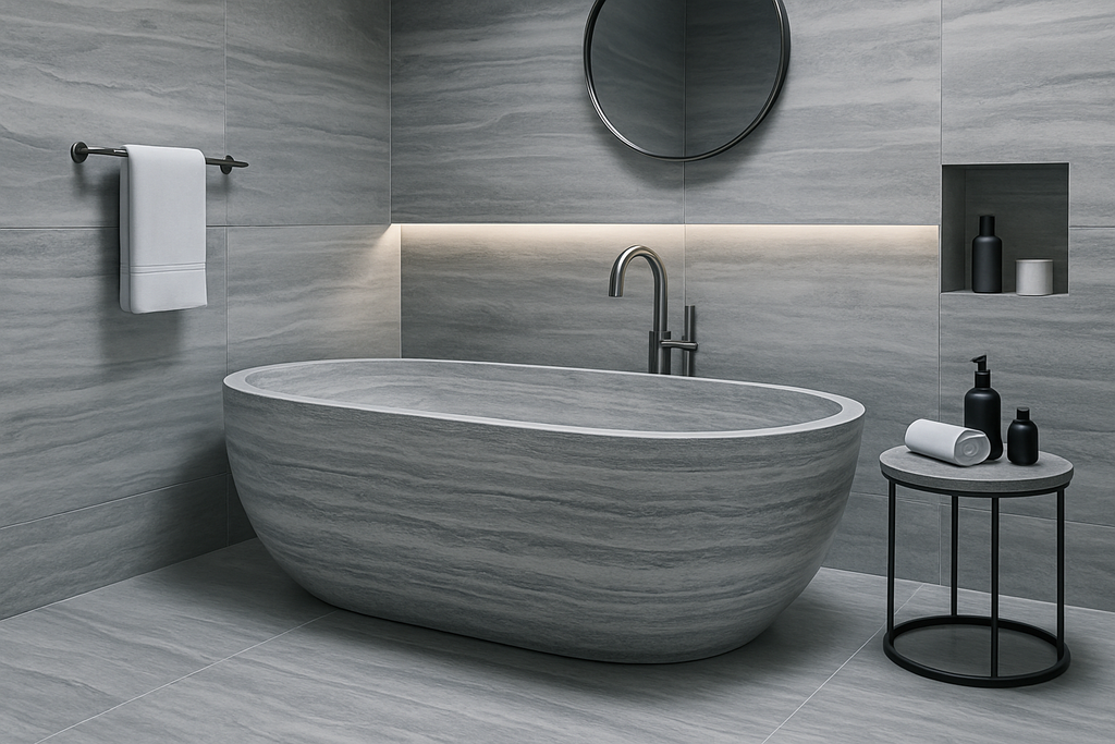 Silver Travertine Bathroom