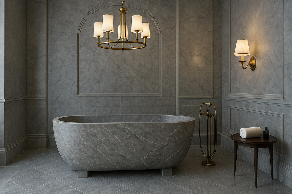 Silver Travertine Bathtub