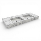 Handcrafted Double Arabescato Marble Sink– AMSK26001